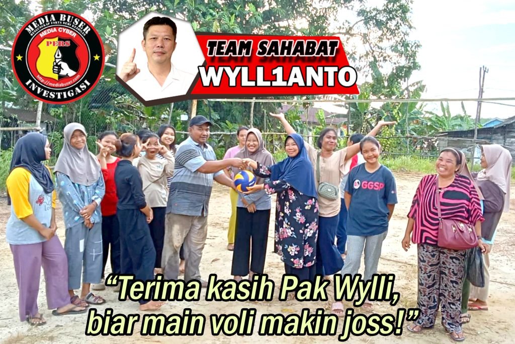 Tim Sahabat Wyll1anto memberikan bantuan bola voli ke lansia dan pra lansia Selat Nasik.